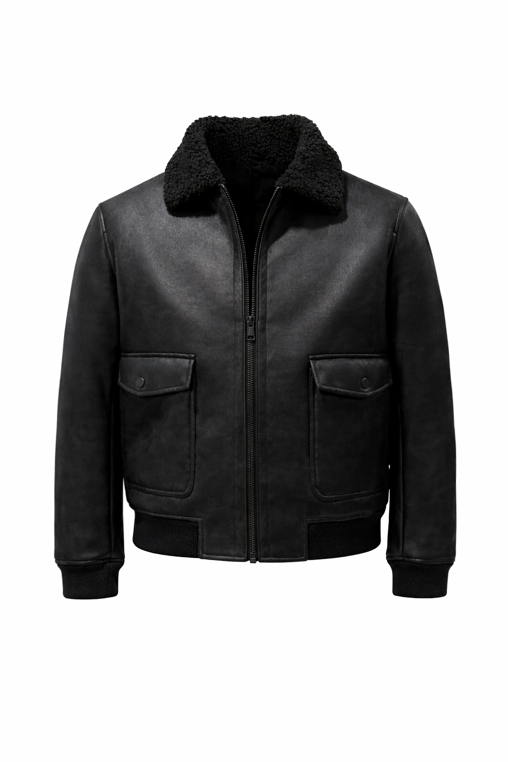 Giubbotto Aviator con Collo in Sherpa